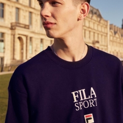 Fila Sport F Logo One-on-one Férfi T-shirt Sötétkék | HU-78643